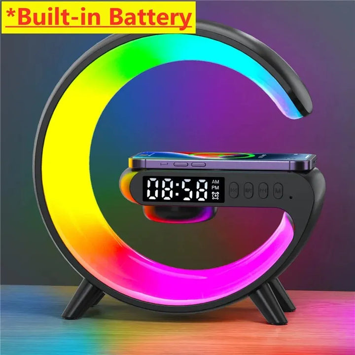 Wireless Charger with Speaker & RGB Night Lamp
