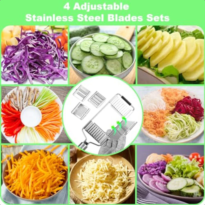Slice Master Chef™ 4-in-1 Stainless Steel Vegetable & Cheese Slicer FREE shipping
